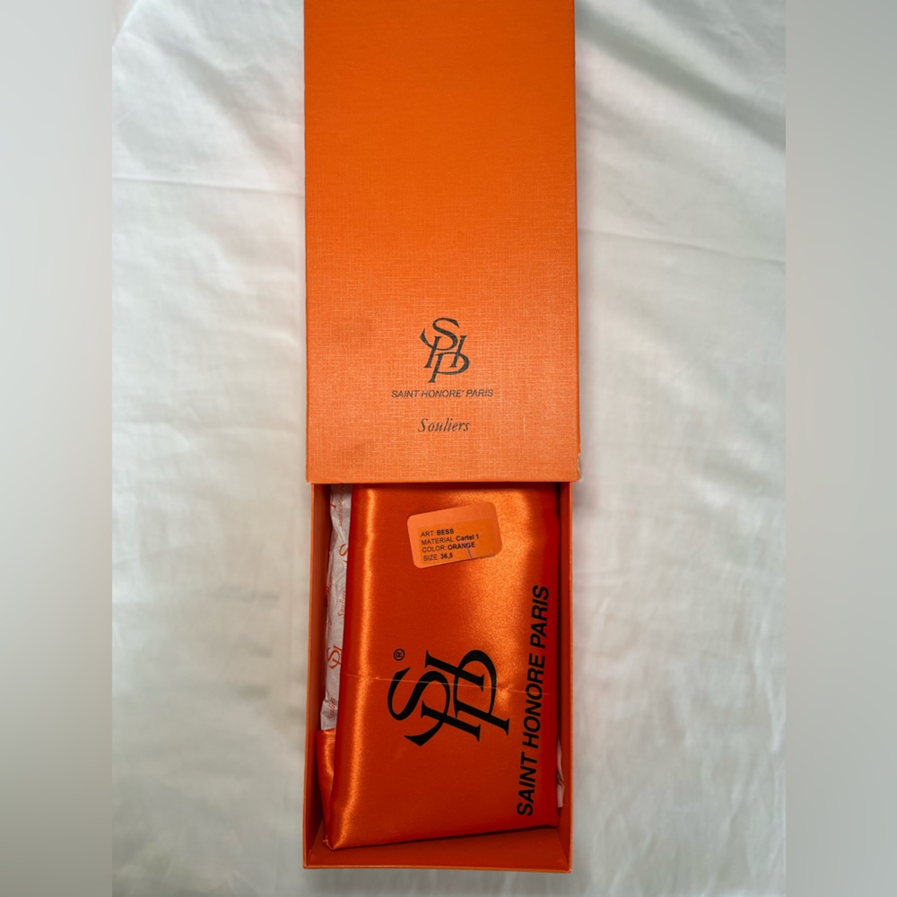 Saint Honoré Paris Souliers Leather Ballerina Flats Orange EU 36.5 - Picture 9 of 9